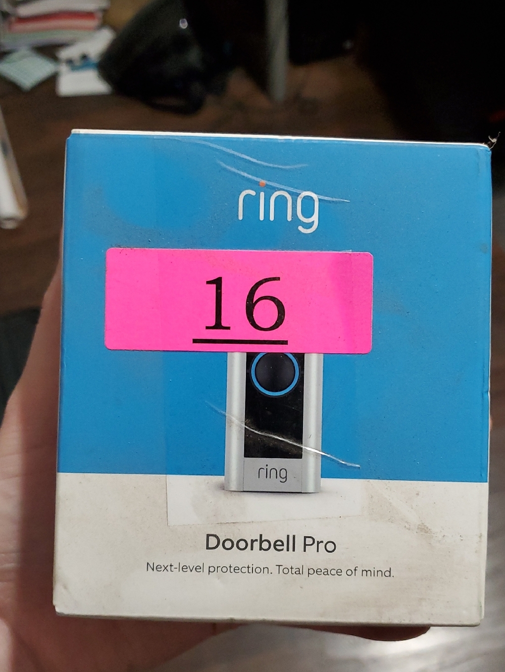 Ring Doorbell Pro - Blue, White, Pink